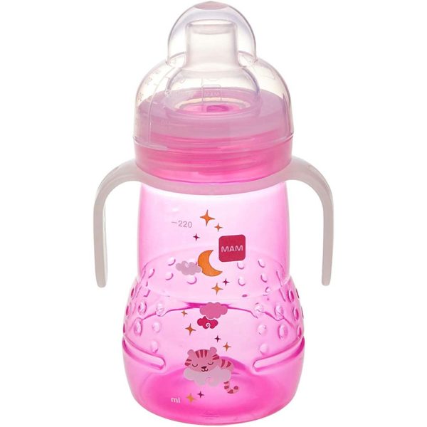 Copo de Transição Trainer+ Night 220ml rosa - Mam - 4218