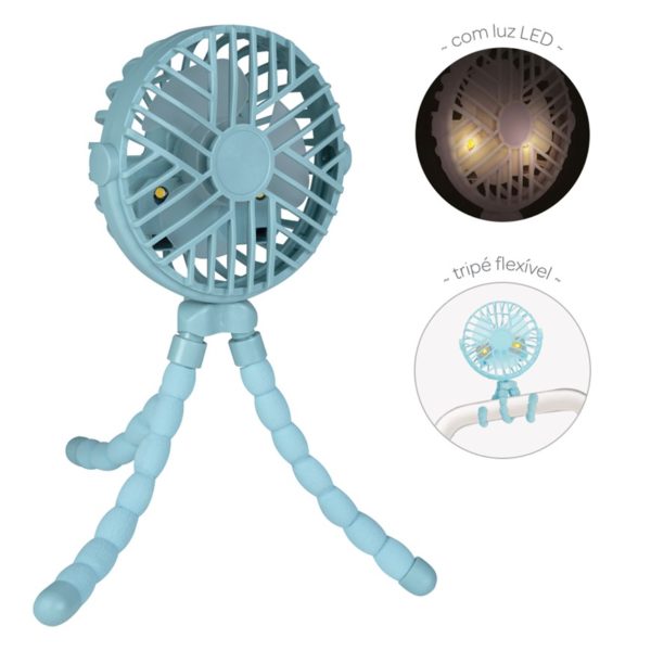 Mini Ventilador p/ Berço e Carrinho azul- Buba - 13210 - Image 5