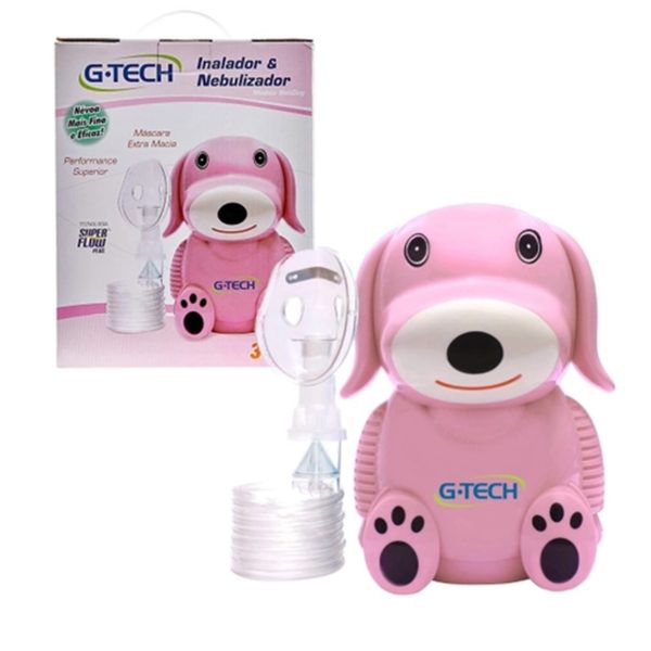 Inalador e nebulizador Nebdog rosa - G.tech - NEBDOGRS