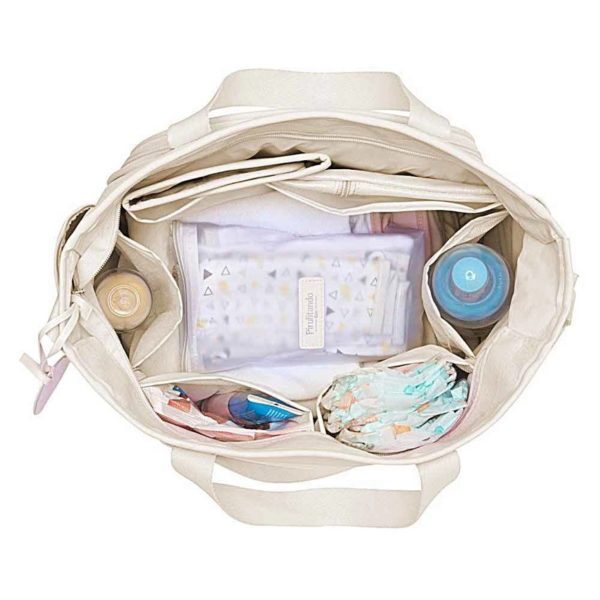 Bolsa Grande Listras Marfim - Pirulitando Baby - 881MF - Image 3