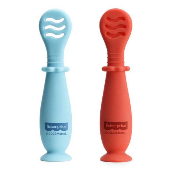 Colheres de Treinamento Fase 1 e 2 c/ Ventosa Yummy! azul/vermelho - Fisher-Price - BB1187 - Image 2