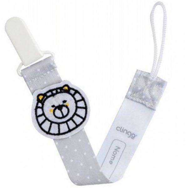 Prendedor de Chupeta Leão Cinza Poá – Clingo - C7027 - Image 5