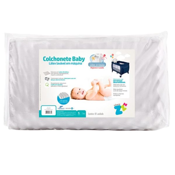 Colchonete Baby Látex para Berço Desmontável branco - Fibrasca - Z7763