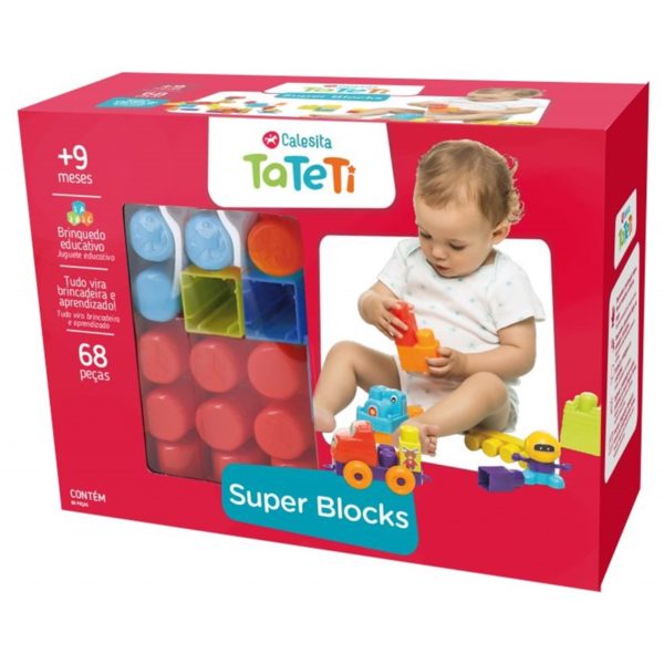 Brinquedo Super Blocks 68 peças - Tateti - 008