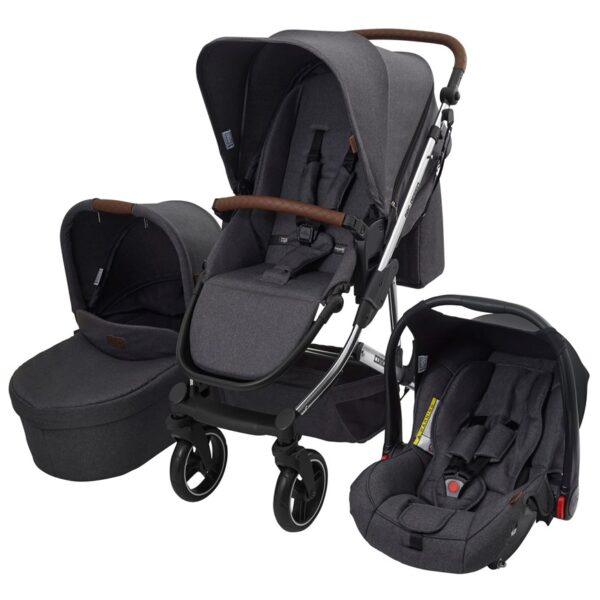 Carrinho c/ Moisés Travel System Como 4 Diamond Asphalt - Abc Design - 1200105-A