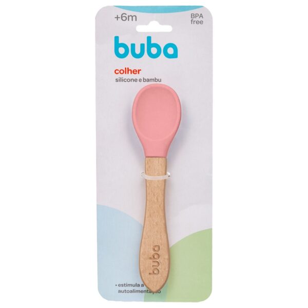 Colher em Silicone e Bambu Rosa - Buba - 15823