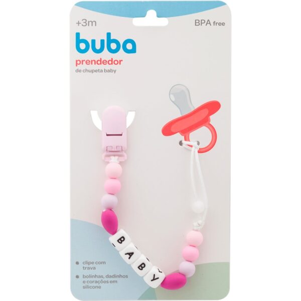 Prendedor de Chupeta Baby Rosa - Buba - 11941