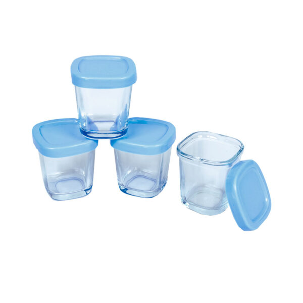 Potes de Vidro p/ Leite e Papinha 150 ml Azul - Clingo - C2410 - Image 4