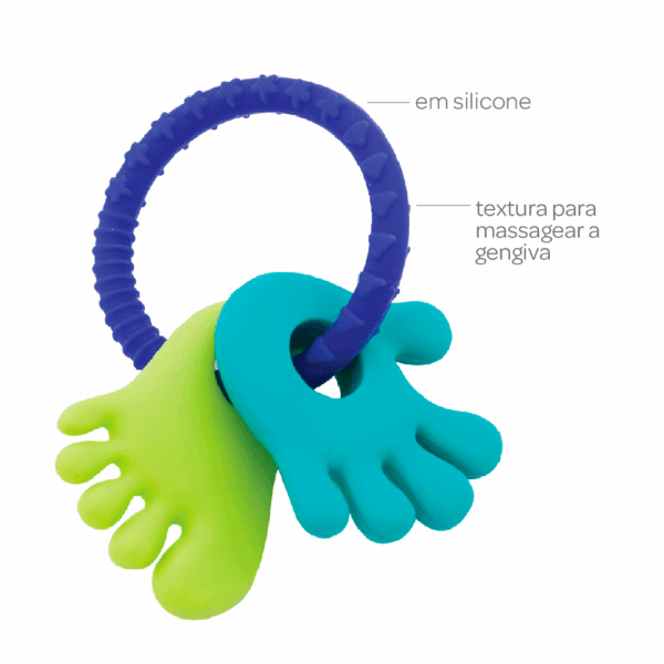 Mordedor em Silicone Mãozinha e Pezinho Azul e Verde - Buba - 11936 - Image 3