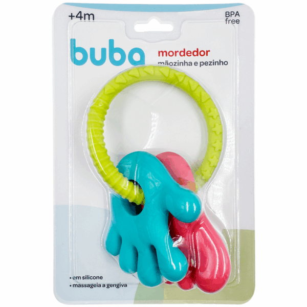 Mordedor em Silicone Mãozinha e Pezinho Rosa e Azul - Buba - 11937