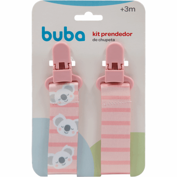 Kit Prendedor de Chupeta Coala Rosa c/ 2un - Buba - 14496
