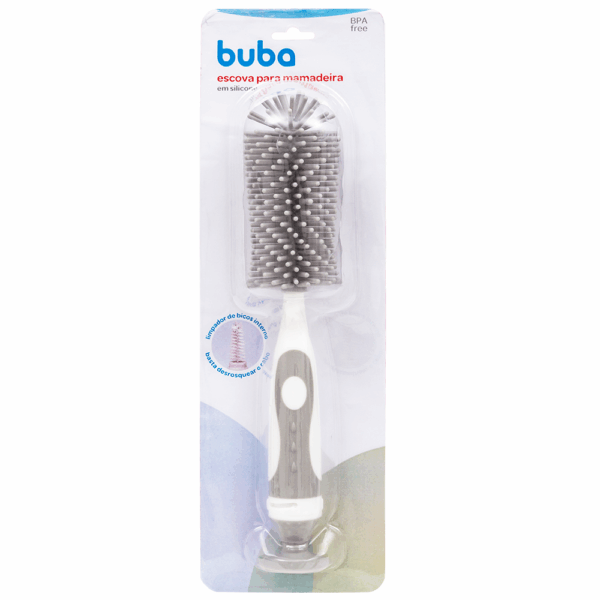 Escova p/ Mamadeira em Silicone Cinza - Buba - 16276