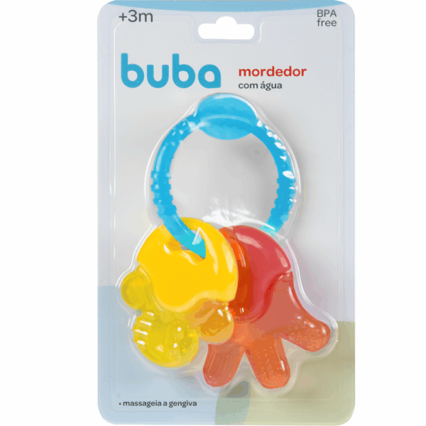 Mordedor c/ Água Chaveirinho Vermelho e Amarelo - Buba - 5234VA