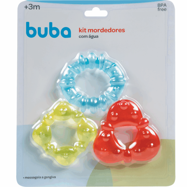 Kit Mordedores c/ Água Geométricos c/ 3un - Buba - 7228