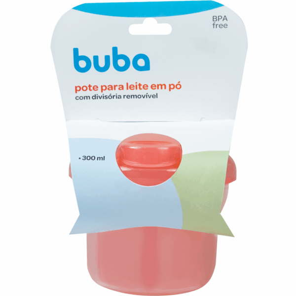 Pote p/ Leite em Pó c/ Divisória Rosa - Buba - 7761